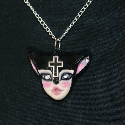 Handmade goth mouse doll face (unique)