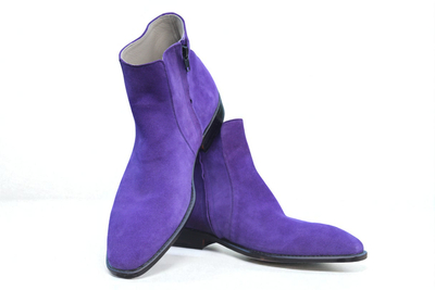 Crafted Leather Handmade Men Genuine Suede Leather Jodhpur Strap Boot