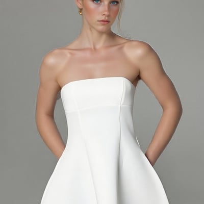 Solid color casual sleeveless backless tube top slim short dress