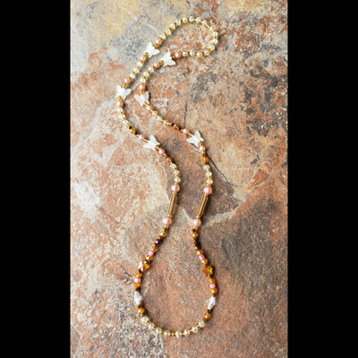 Butterflies & amber 🦋🤎 ➡️ (33 inch)🔹️ready-made🔹️ glow in the dark crystal handmade waist beads by nubian collection artwear 🎨 