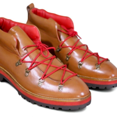 Crafted leather classic men brown leather lace up dress shoes