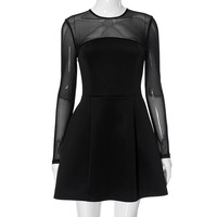 Elegant mesh short skirt with exposed waist - Thumbnail 5