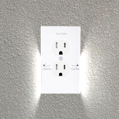 12Pack Wall Outlet Plate LED Night Light, Illuminated Plug Cover With Sensor Inductive Guidelight Easy Snap On No Wire Or Battery Needed 