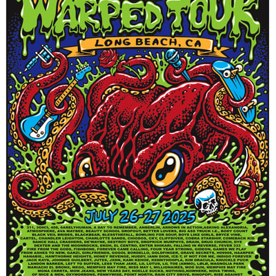 Warped tour long beach 2025 screenprinted poster!