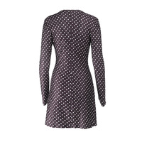 Temperament sexy V-neck long-sleeved polka dot dress - Thumbnail 5
