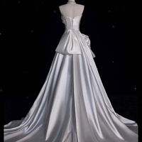 Sparkling Ivory Satin Prom Dress: Removable Sequin Train Prom  Dresses - Thumbnail 6
