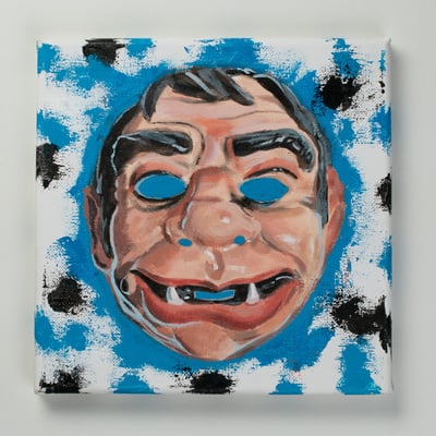 Spooky cousin - painting of vintage halloween mask