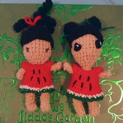 Dua the watermelon crochet doll