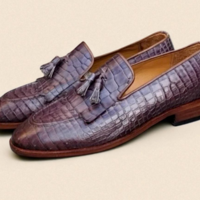 Crafted Leather Genuine Crocodile Leather Tassel Loafers Dress Shoes - Thumbnail 3