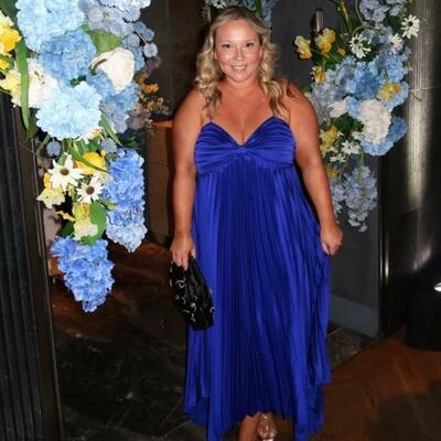 Royal blue plus size sequins mother of bride/groom dress evening formal gown