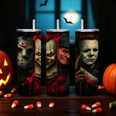 Classic horror movie slashers halloween tumbler collection set | free ship