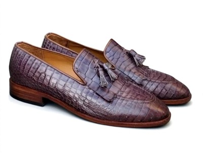 Crafted Leather Genuine Crocodile Leather Tassel Loafers Dress Shoes