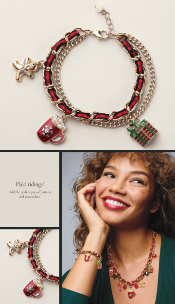 Merry in Plaid Charm Bracelet