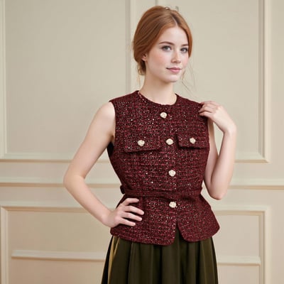 Belt-embellished vest