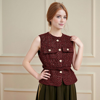 Belt-embellished vest