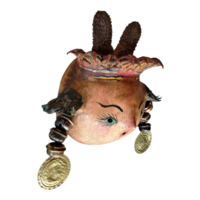 Coconut mask. Collectibles. Home decoration. Wall decoration. Interior decoration. Mexican mask. Mexican craft. Mexican Folk Art. - Thumbnail 1