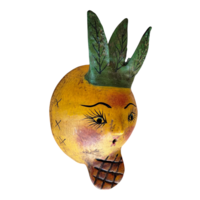 Coconut mask. Collectibles. Home decoration. Wall decoration. Interior decoration. Mexican mask. Mexican craft. Mexican Folk Art. - Thumbnail 1