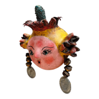 Coconut mask. Collectibles. Home decoration. Wall decoration. Interior decoration. Mexican mask. Mexican craft. Mexican Folk Art. - Thumbnail 2