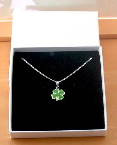 BOXED GIFT/Sterling Silver Four Leaf Clover Pendant & Chain/Four Leaf Clover Necklace/Four Leaf Clover Jewellery/Shamrock Necklace/St Patricks Day