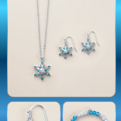 Shimmering snowfall necklace & earring set