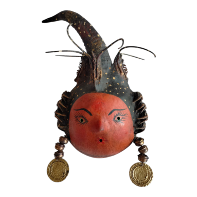 Coconut mask. collectibles. home decoration. wall decoration. interior decoration. mexican mask. mexican craft. mexican folk art.