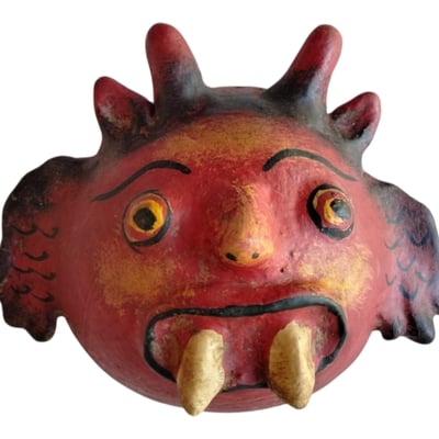Coconut mask. collectibles. home decoration. wall decoration. interior decoration. mexican mask. mexican craft. mexican folk art.