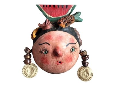 Coconut mask. Collectibles. Home decoration. Wall decoration. Interior decoration. Mexican mask. Mexican craft. Mexican Folk Art.