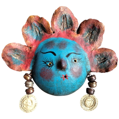 Coconut mask. collectibles. home decoration. wall decoration. interior decoration. mexican mask. mexican craft. mexican folk art.