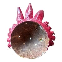 Vibrant Coconut mask. Collectibles. Home decoration. Wall decoration. Interior decoration. Mexican mask. Mexican craft. Mexican Folk Art. - Thumbnail 3