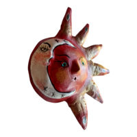 Vibrant Coconut mask. Collectibles. Home decoration. Wall decoration. Interior decoration. Mexican mask. Mexican craft. Mexican Folk Art. - Thumbnail 2