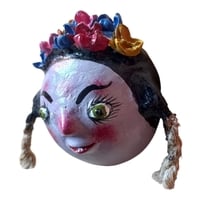 Vibrant Coconut mask. Collectibles. Home decoration. Wall decoration. Interior decoration. Mexican mask. Mexican craft. Mexican Folk Art. - Thumbnail 1
