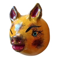 Vibrant Coconut mask. Collectibles. Home decoration. Wall decoration. Interior decoration. Mexican mask. Mexican craft. Mexican Folk Art. - Thumbnail 2