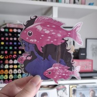 "Underwater" Vinyl Transparent Sticker - Thumbnail 2