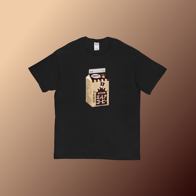 Japanese chocolate milk t shirt black - Thumbnail 1