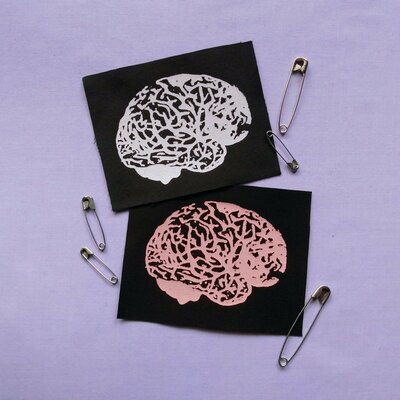 Brain horror punk patch