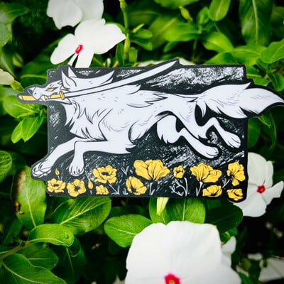 Flower moon sticker