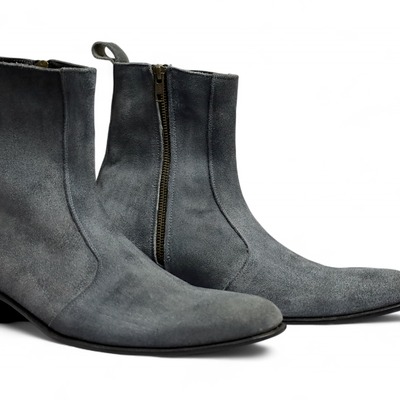 Crafted leather gray suede leather jodhpur boot