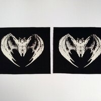 Heart shaped Bat Goth Punk Patch - Thumbnail 3