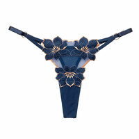 Sexy Floral 3 Flower Embroidery Mesh G-string Thong Seamless Panties Naughty Briefs Women's Underwear T-Back Lingerie Underpants - Thumbnail 8