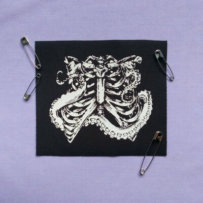 Ribcage steampunk patch