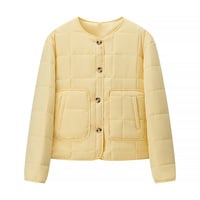Street Fashion Quilted Plaid Cotton Jacket - Thumbnail 1