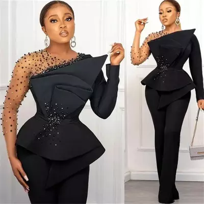 Black Sheath Beading Crystals Prom Dress Evening Formal Gown African Girls Bithday Party Dress