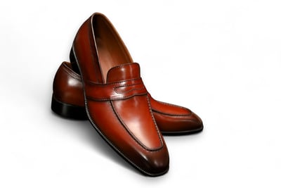  Crafted Leather Classic Brown Leather Moccasin Loafer Dress Shoes