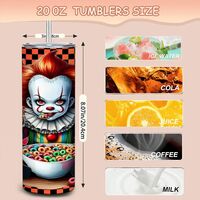 ​Chibi Pennywise Cereal Killer 20oz Tumbler, Cute Horror Movie Clown Drinkware, IT Stephen King Fan, Free Ship Gift - Thumbnail 3