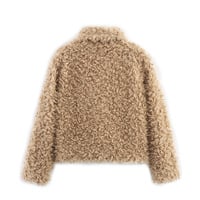 Lapel fleece fur coat fashionable and versatile loose casual lambswool top - Thumbnail 2