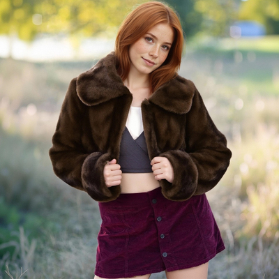 Elegant faux fur effect jacket - Thumbnail 4