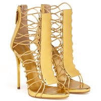 Open heel zipper thin strap high heel women's handmade sandals 2 colors - Thumbnail 2