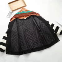 Harajuku Hamburger Embroidered Bomber Jacket - Thumbnail 5