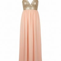 Green sequined tube top maxi dress - Thumbnail 2