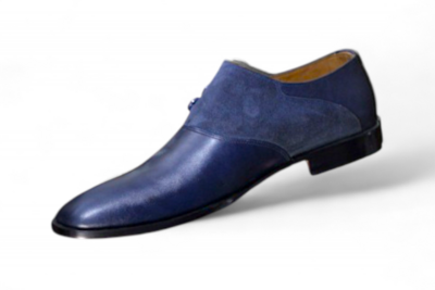 CCrafted Leather Men Blue/Suede Leather Oxford Lace up Dress Shoes